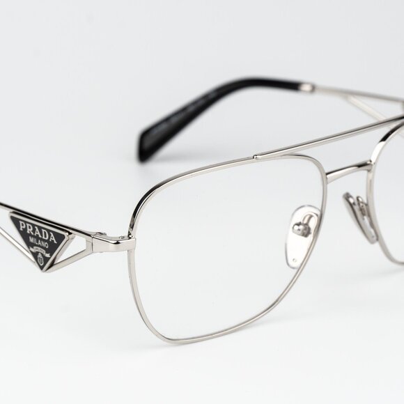 Prada Women Eyeglasses Gold Rectangle PRB50V 1BC1O1 NEW AUTHENTIC - Picture 6 of 10